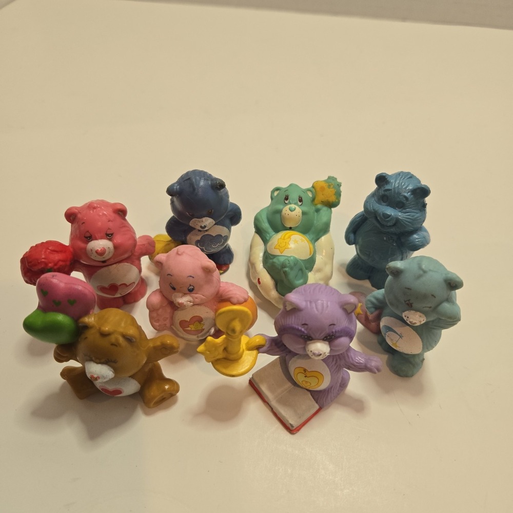 Vintage 80s Care Bears‎ Lot of 8 Mini Figures AGC '83 '84 Rare Toy PVC - Picture 2 of 10